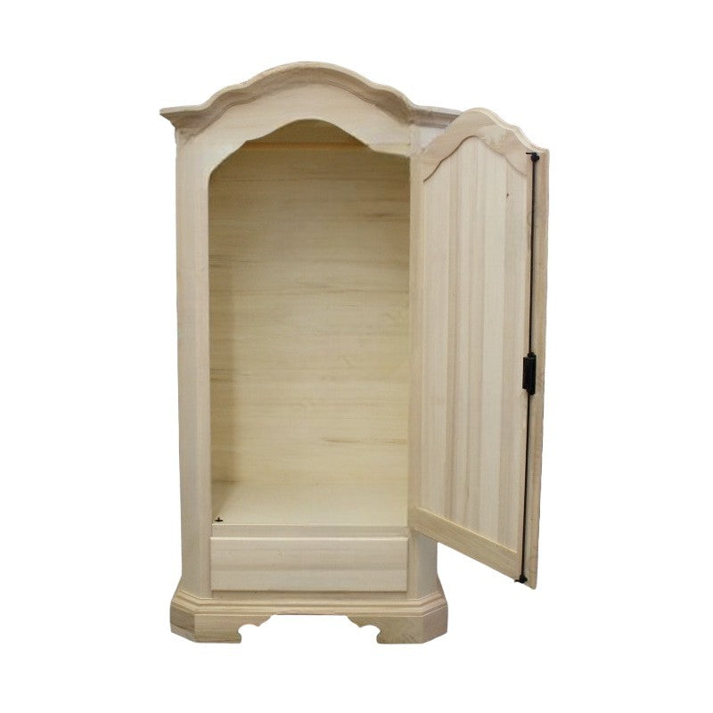 Armadio in legno 1 porta 1 cassetto sagomato grezzo  l.102 p.60 h.196 - Mobili 2G