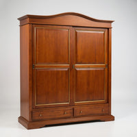 Armadio in legno 2 ante scorrevoli tinta noce profilo oro l.180 p.67 h.225 - Mobili 2G