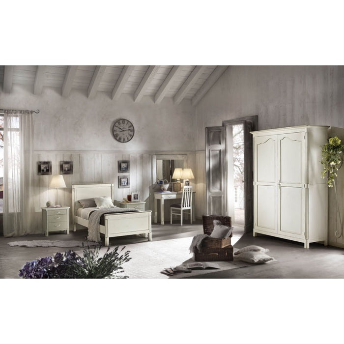 Armadio in legno arte povera 2 ante shabby bianco 157x60x217 (3203) - Mobili 2G