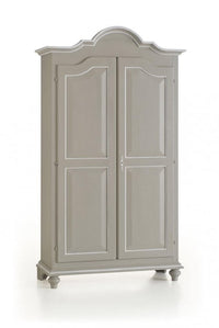 Armadio in legno shabby grigio con profilo bianco 112x46x204 (475) - Mobili 2G