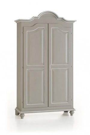 Armadio in legno shabby grigio con profilo bianco 112x46x204 (475) - Mobili 2G