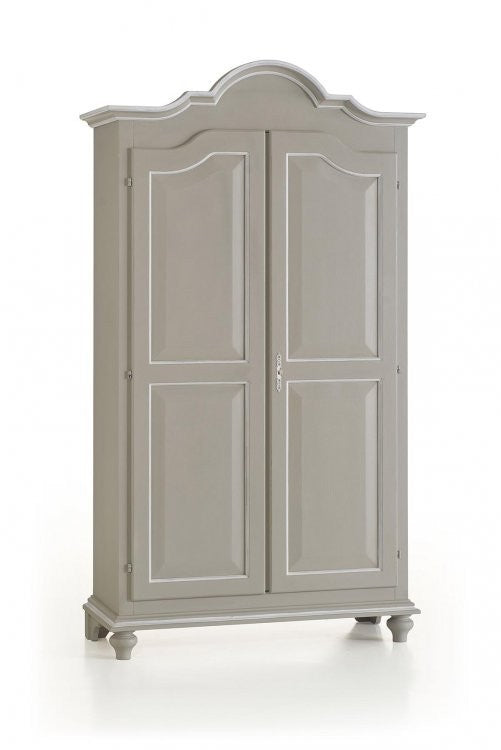Armadio in legno shabby grigio con profilo bianco 112x46x204 (475) - Mobili 2G