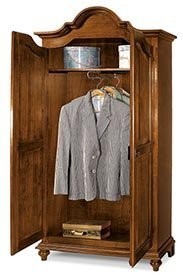 Armadio in legno shabby grigio con profilo bianco 112x46x204 (475) - Mobili 2G