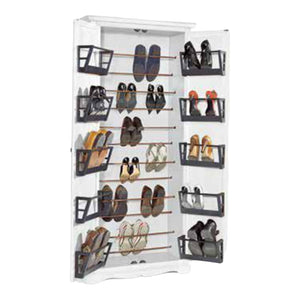 Armadio porta scarpe in legno bianco laccato cm 87x40x192h (1521) - Mobili 2G