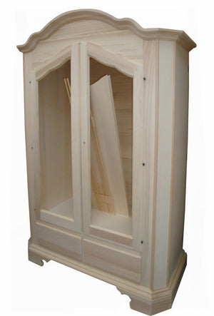 Armadio sagomato 2 porte legno grezzo 138x61x200 (471) - Mobili 2G