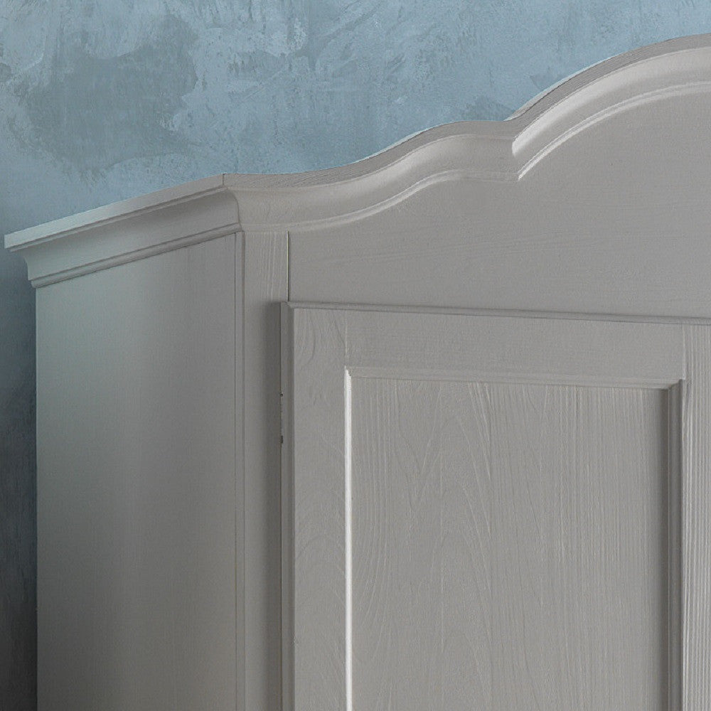 Armadio shabby 2 ante 2 cassetti in legno massello grigio l.118 p.65 h.218 - Mobili 2G