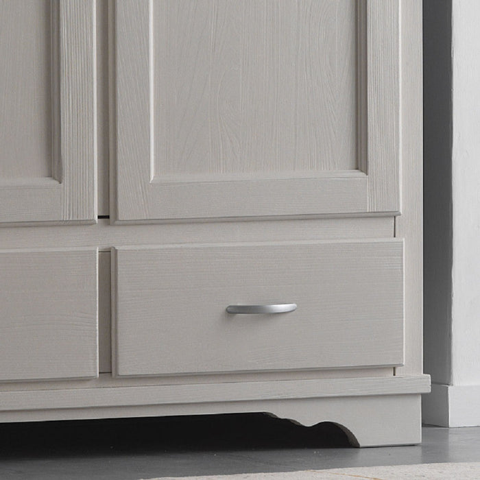 Armadio shabby 2 ante 2 cassetti in legno massello grigio l.118 p.65 h.218 - Mobili 2G