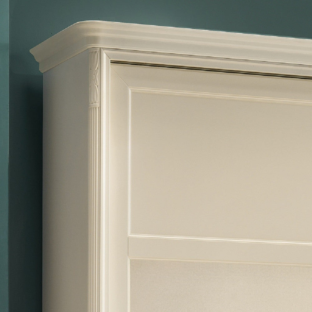 Armadio shabby 2 ante scorrevoli in legno massello avorio l.280 p.65 h.250 - Mobili 2G