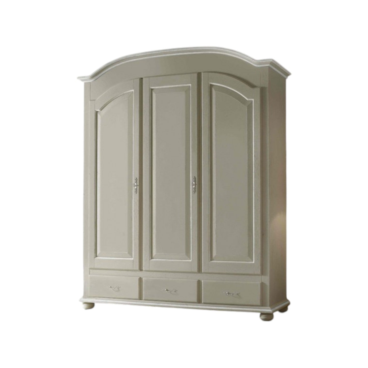 Armadio shabby 3 ante legno grigio provenzale 181x61x224 - Mobili 2G