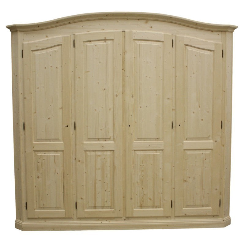 Armadio shabby 4 ante in legno bianco spazzolato 231x63x219 (2207) - Mobili 2G