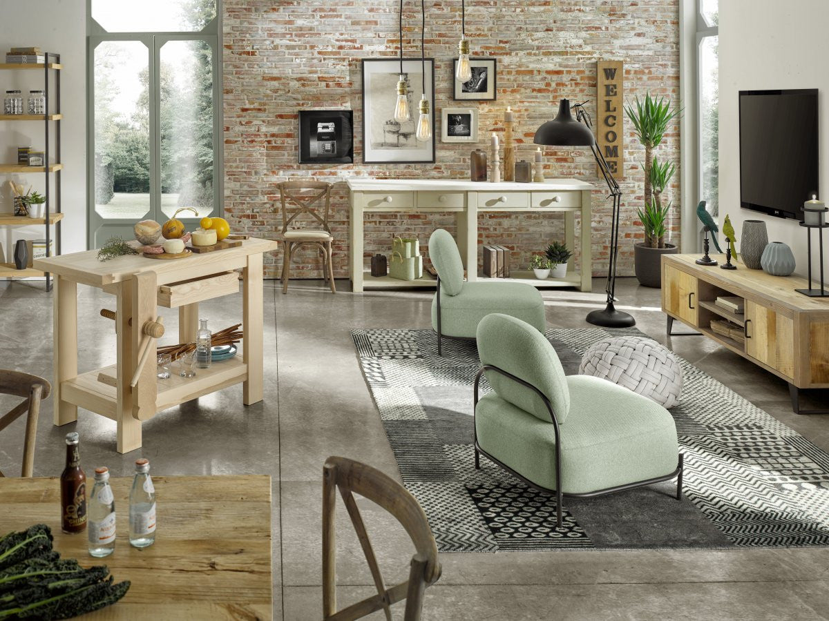 banco da falegname in legno massello con morsa grezzo 120x56x88 - Mobili 2G