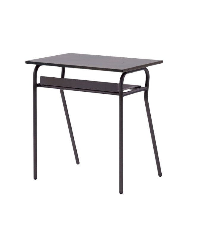 Banco scuola moderno metallo canna di fucile piano melaminico noce invecchiato 70x50x76,5 - Mobili 2G