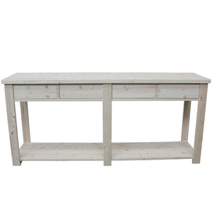 Bancone 4 cassetti 1 ripiano in legno classico grezzo l.200 p.50 h.90 (3326) - Mobili 2G