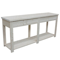 Bancone 4 cassetti 1 ripiano in legno classico grezzo l.200 p.50 h.90 (3326) - Mobili 2G