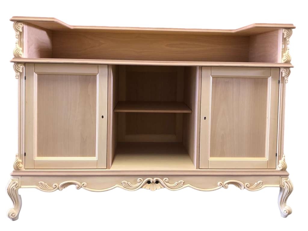 Bancone da bar classico barocco legno grezzo 164x68x115 - Mobili 2G