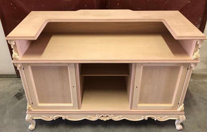 Bancone da bar classico barocco legno grezzo 164x68x115 - Mobili 2G