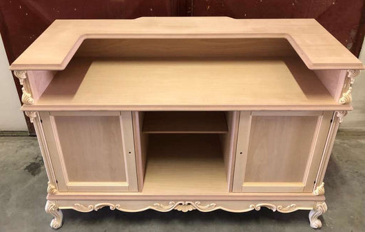 Bancone da bar classico barocco legno grezzo 164x68x115 - Mobili 2G