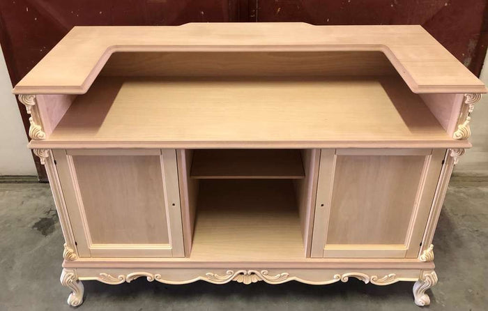 Bancone da bar classico barocco legno grezzo 164x68x115 - Mobili 2G