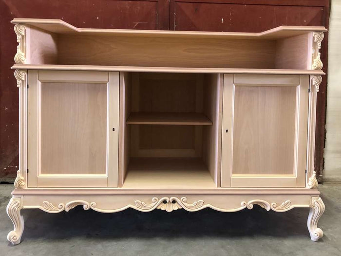 Bancone da bar classico barocco legno grezzo 164x68x115 - Mobili 2G