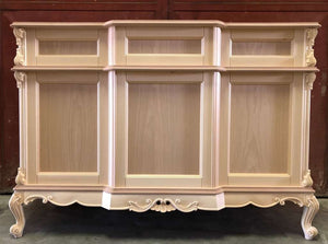 Bancone da bar classico barocco legno grezzo 164x68x115 - Mobili 2G