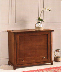 Baule in legno 1 cassetto finitura noce chiaro l.120 p.54 h.97