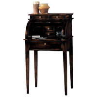 Bureau 5 cassetti in legno noce consumato shabby 55x41x100 - Mobili 2G