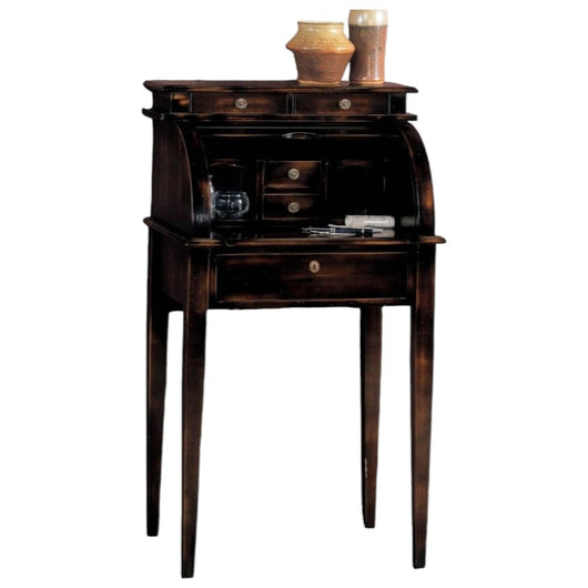 Bureau 5 cassetti in legno noce consumato shabby 55x41x100 - Mobili 2G