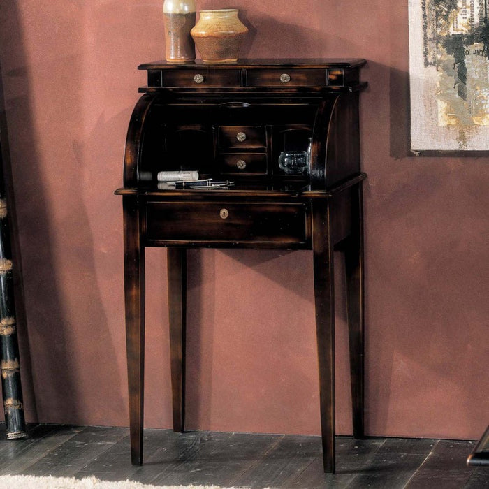 Bureau 5 cassetti in legno noce consumato shabby 55x41x100 - Mobili 2G