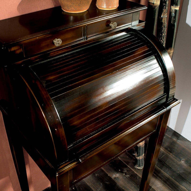 Bureau 5 cassetti in legno noce consumato shabby 55x41x100 - Mobili 2G