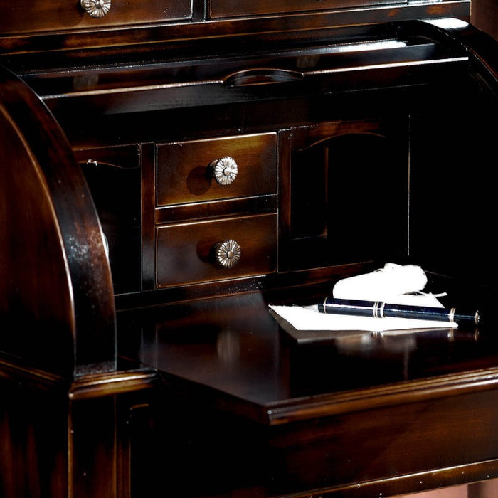 Bureau 5 cassetti in legno noce consumato shabby 55x41x100 - Mobili 2G