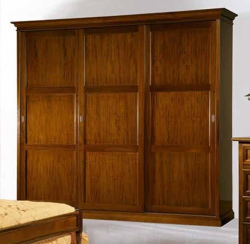 Camera completa in legno massello arte povera tinta noce