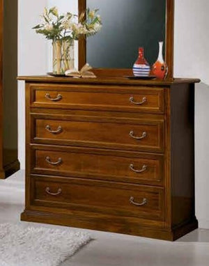 Camera completa in legno massello arte povera tinta noce