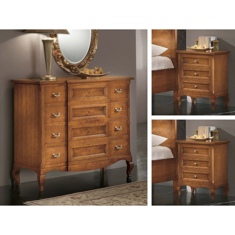 Camera da letto classica intarsiata legno bassano - Mobili 2G