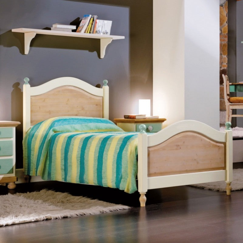 Cameretta da letto completa legno massello shabby verde miele - Mobili 2G