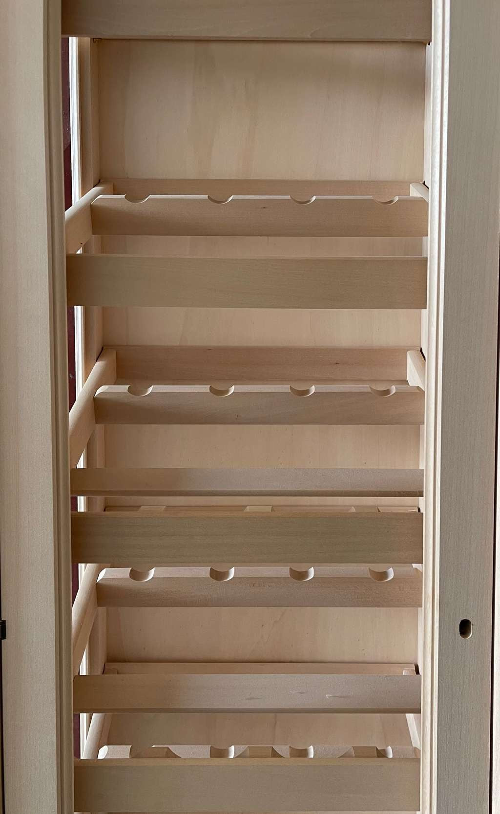 Cantinetta porta bottiglie classica barocco legno grezzo 215x63x236 - Mobili 2G