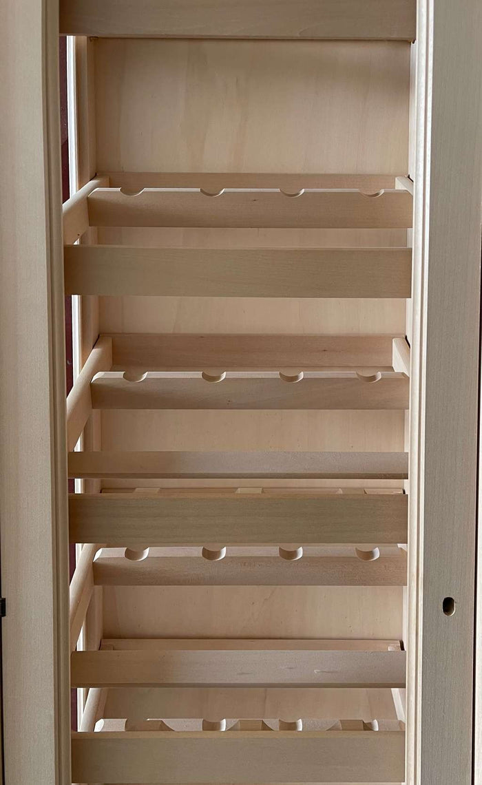 Cantinetta porta bottiglie classica barocco legno grezzo 215x63x236 - Mobili 2G