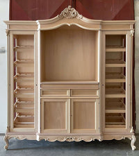 Cantinetta porta bottiglie classica barocco legno grezzo 215x63x236 - Mobili 2G