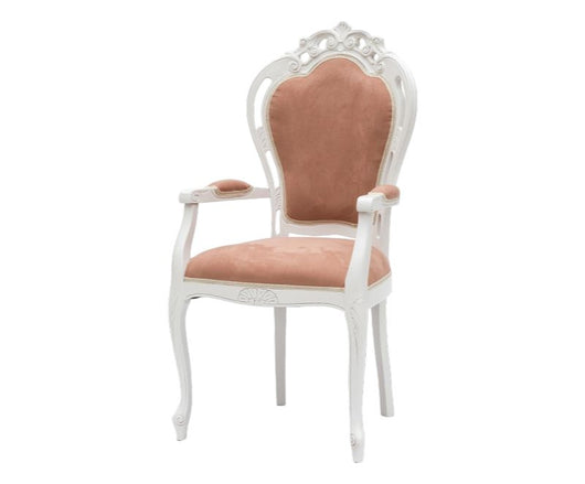 Capotavola shabby bianco legno tessuto rosa antico 60x55x110 - Mobili 2G