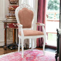 Capotavola shabby bianco legno tessuto rosa antico 60x55x110 - Mobili 2G