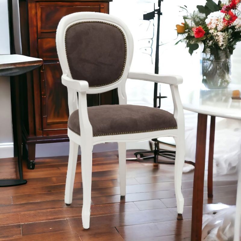 Capotavola shabby legno imbottito microfibra marrone 50x47x100 - Mobili 2G