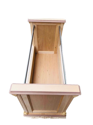 Carrello porta stoffe classico barocco legno grezzo 114x56x78 - Mobili 2G