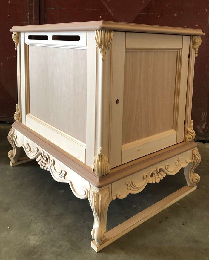 Casetta per cani classica barocco legno grezzo 58x80x70 - Mobili 2G