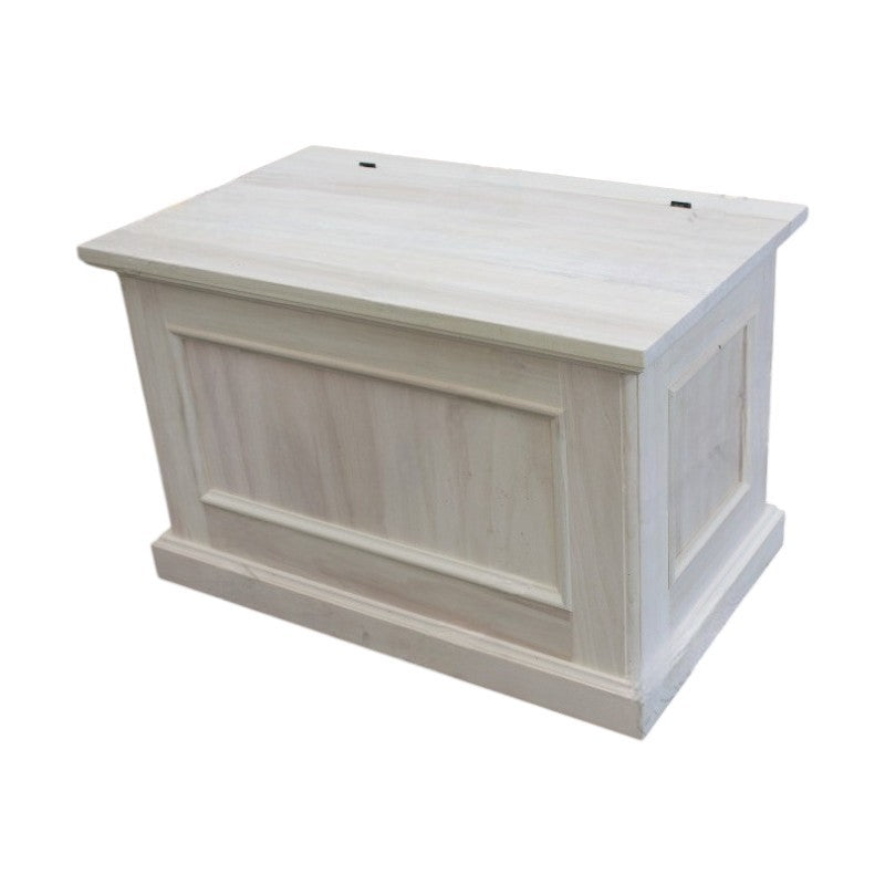 Cassapanca arte povera con ruote in legno grezza l.78 p.47 h.51 - Mobili 2G