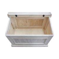 Cassapanca arte povera con ruote in legno grezza l.78 p.47 h.51 - Mobili 2G