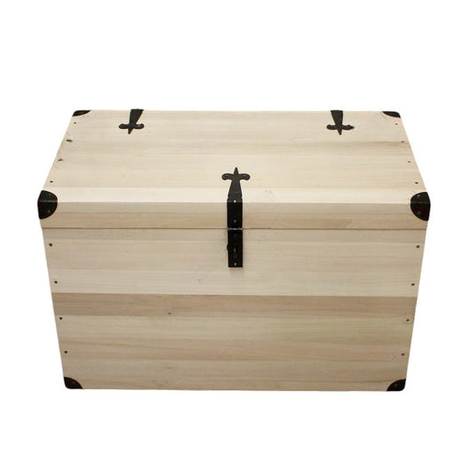 Cassapanca baule in legno grezza l.80 p.45 h.50 - Mobili 2G