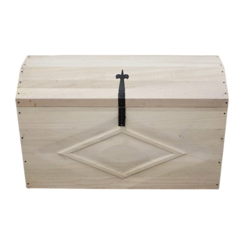 Cassapanca baule in legno grezza l.94 p.47 h.60 (815) - Mobili 2G