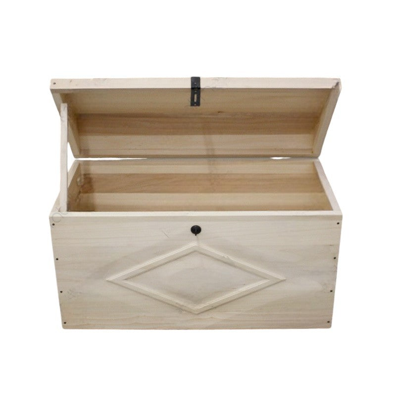 Cassapanca baule in legno grezza l.94 p.47 h.60 (815) - Mobili 2G