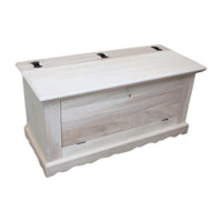 Cassapanca doppia apertura classica in legno grezza l.100 p.43 h.50 - Mobili 2G