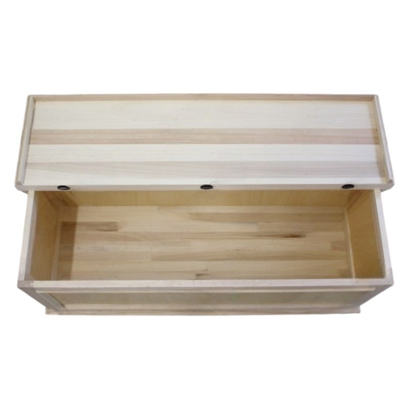 Cassapanca in legno arte arte povera tinta noce 100x44x51 (1109) - Mobili 2G