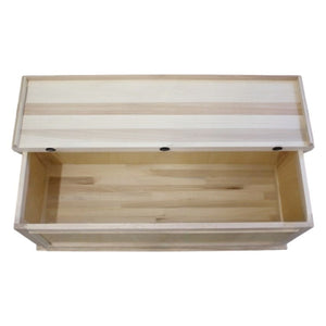 Cassapanca in legno arte arte povera tinta noce 100x44x51 (1109) - Mobili 2G